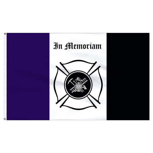 Fireman Mourning Flag 3' x 5' Nylon